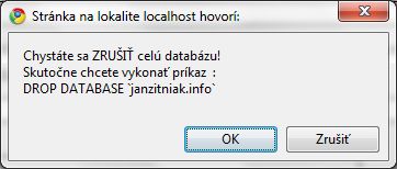 PhpMyAdmin - vymazanie databázy