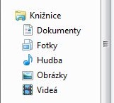 Okno s knižnicami naboku v Microsoft Windows 7