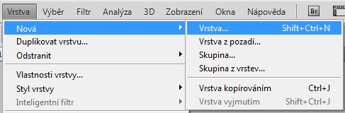 Adobe Photoshop - Nová vrstva