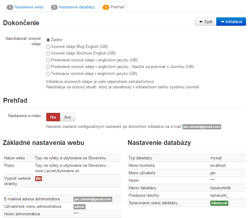 instalacia-joomla-3-treti-krok-prehlad