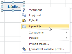 ako vytvorit makro v exceli tlacidlo upravit text