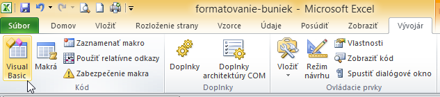 ako vytvorit makro v exceli tlacidlo visual basic