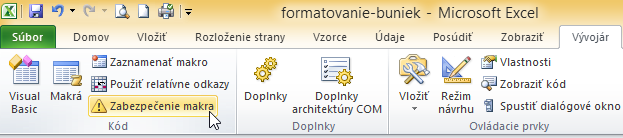 ako vytvorit makro v exceli zabezpecenie makra
